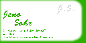 jeno sohr business card